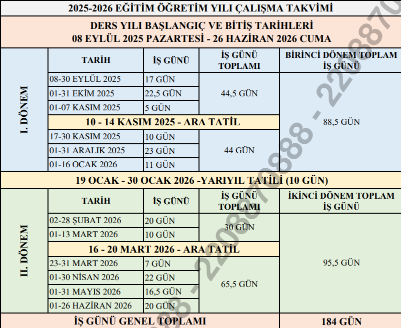Ara tatil ne zaman? 2025-2026 MEB ara tatil tarihleri