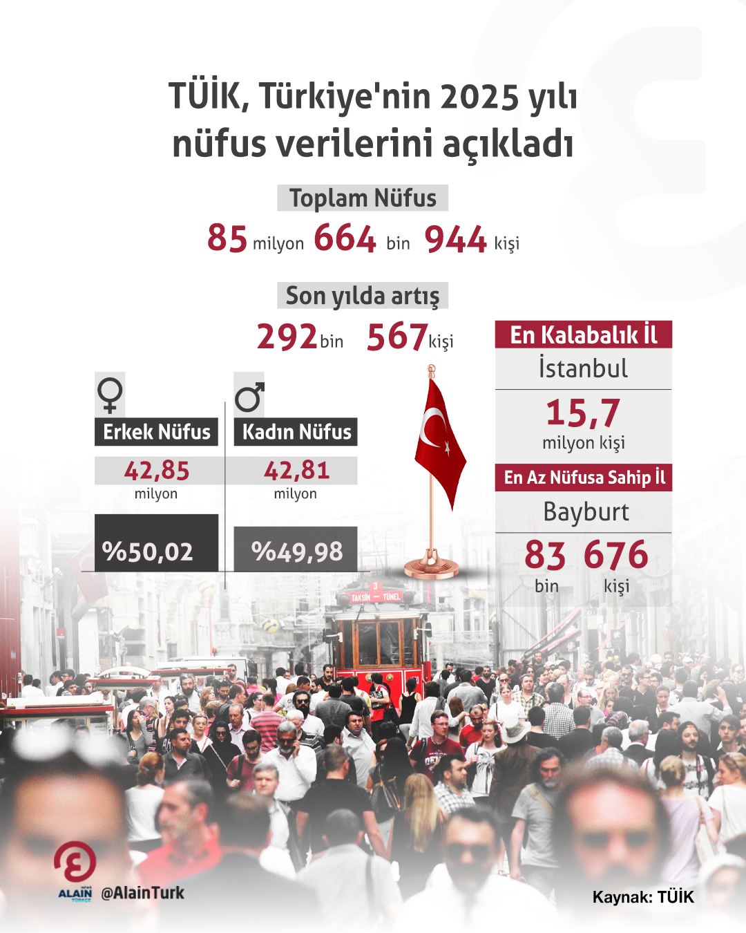 TÜİK Nüfus Verileri 2025: Türkiye'nin Güncel Demografik Durumu